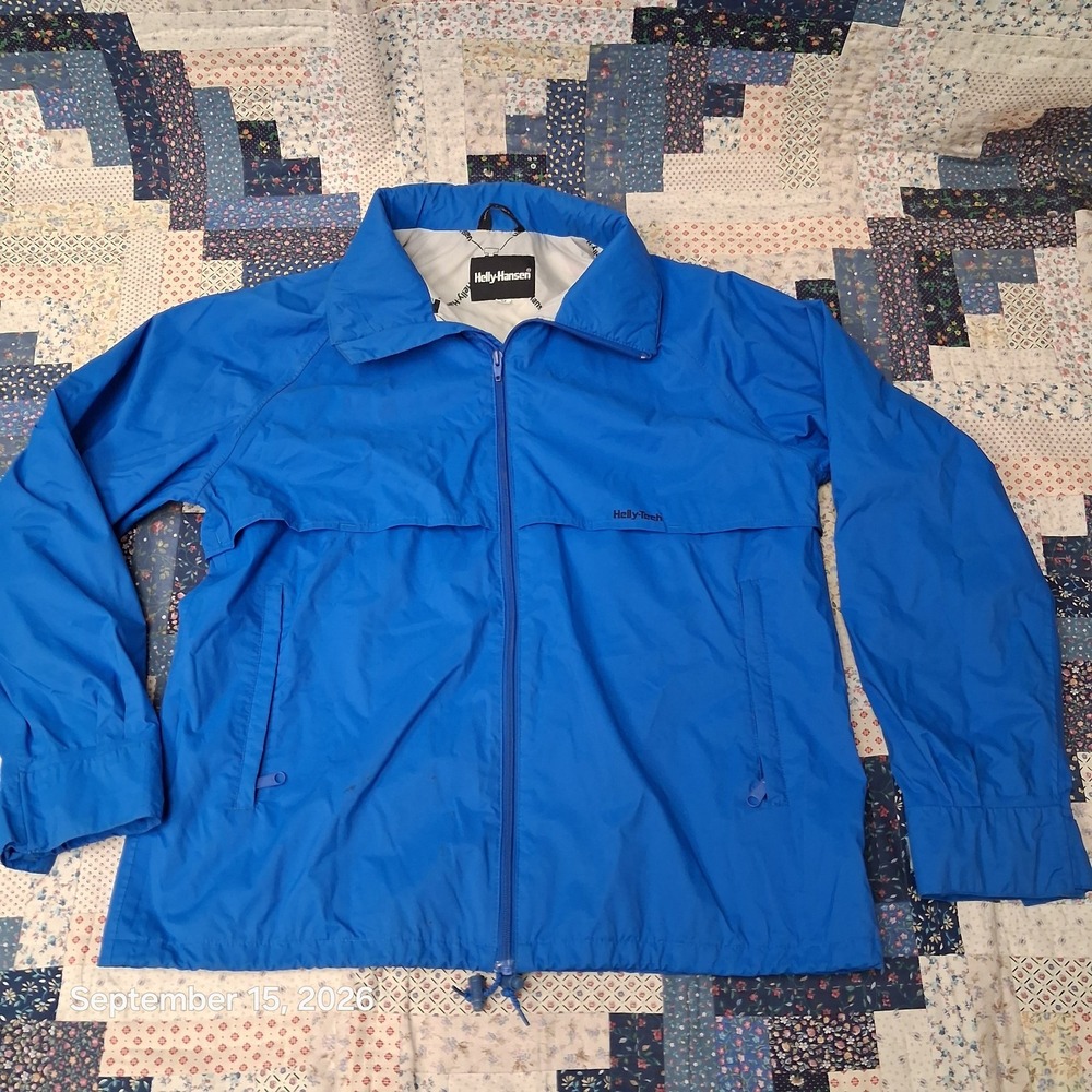 90s Vintage Helly Hansen Helly Tech Sailing Jacket Mens M Royal Blue G320 Rain